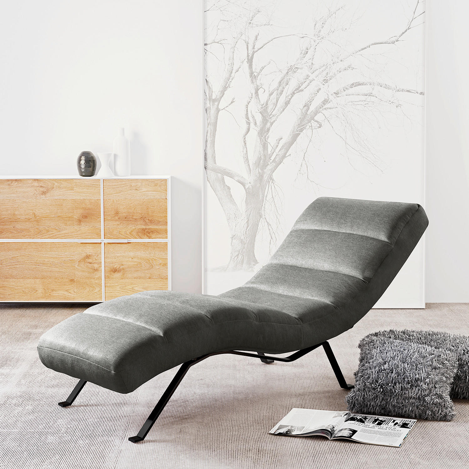 Livetastic Relaxliege Swing Grau 65x65x171 cm