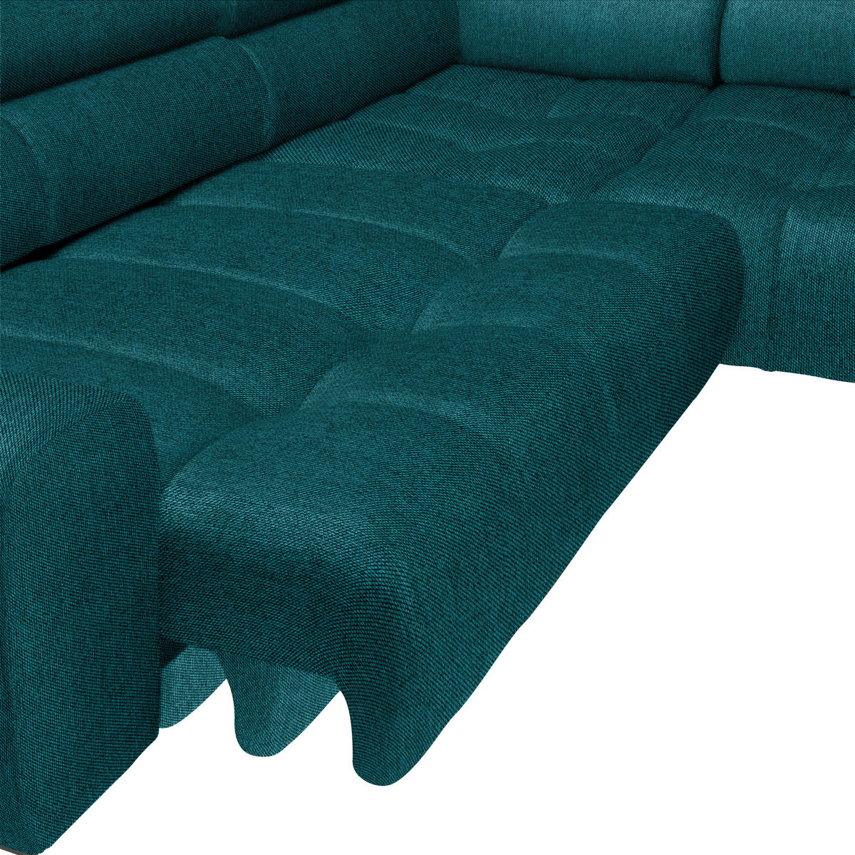 ECKSOFA Petrol Webstoff  - Petrol/Schwarz, Design, Textil/Metall (270/177cm) - Welnova