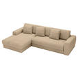 ECKSOFA in Cord Beige  182/302 cm  - Beige/Schwarz, MODERN, Kunststoff/Textil (182/302cm) - Carryhome