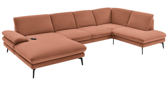 WOHNLANDSCHAFT in Webstoff Orange - Schwarz/Orange, Design, Textil/Metall (180/344/208cm) - Dieter Knoll