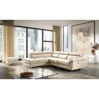 ECKSOFA  in Lederlook Echtleder Grau  210/265 cm  - Chromfarben/Grau, Design, Leder/Textil (210/265cm) - Livetastic