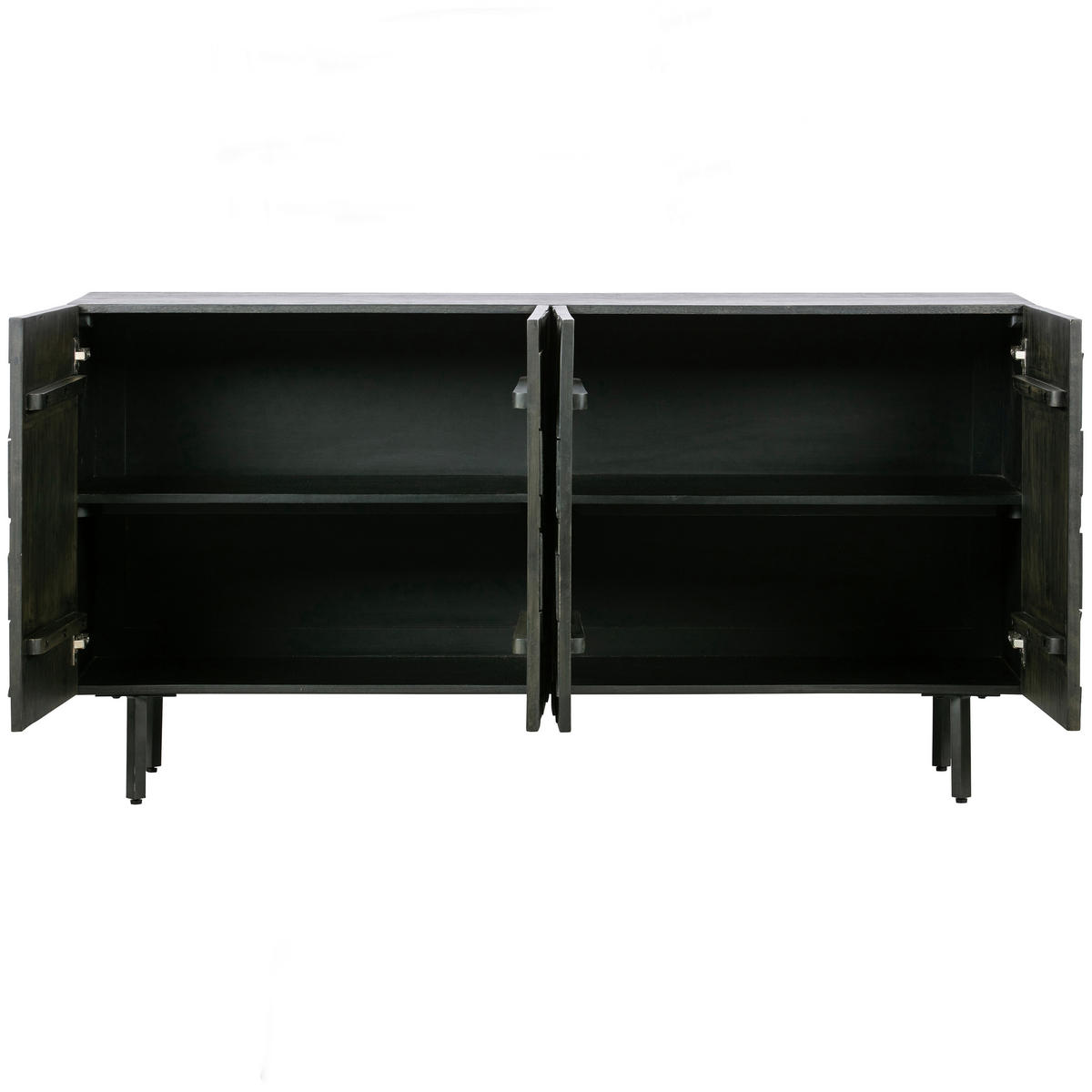KOMMODE Counter, 160/83/40 cm,  - Schwarz, Design, Holz/Metall (160/83/40cm) - Livetastic