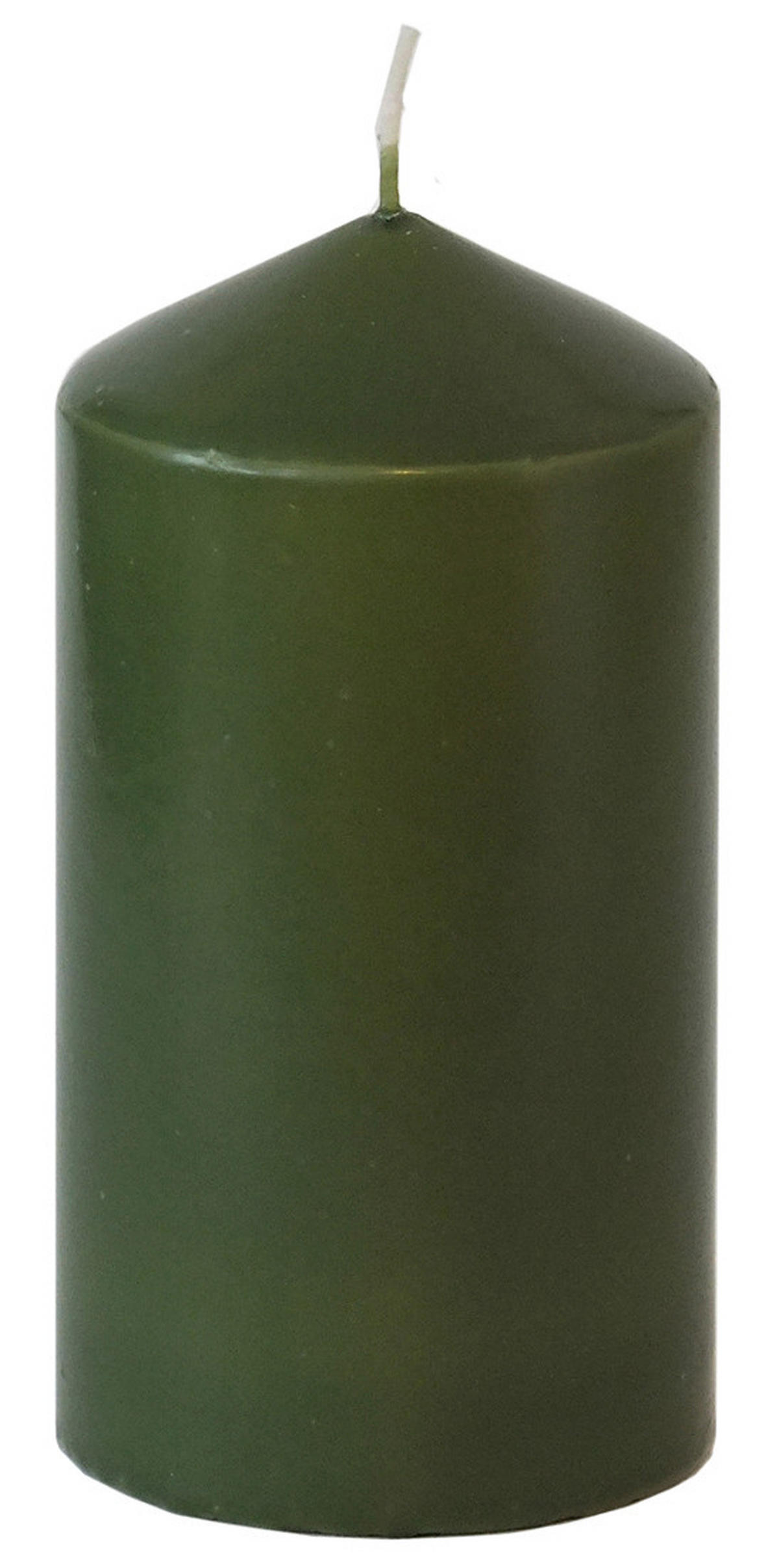 STUMPENKERZE 7,7/15 cm  - Dunkelgrün, KONVENTIONELL (7,7/15cm) - Steinhart