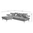 ECKSOFA  in Mikrofaser Anthrazit  224/305 cm  - Anthrazit/Schwarz, Design, Textil/Metall (224/305cm) - Dieter Knoll