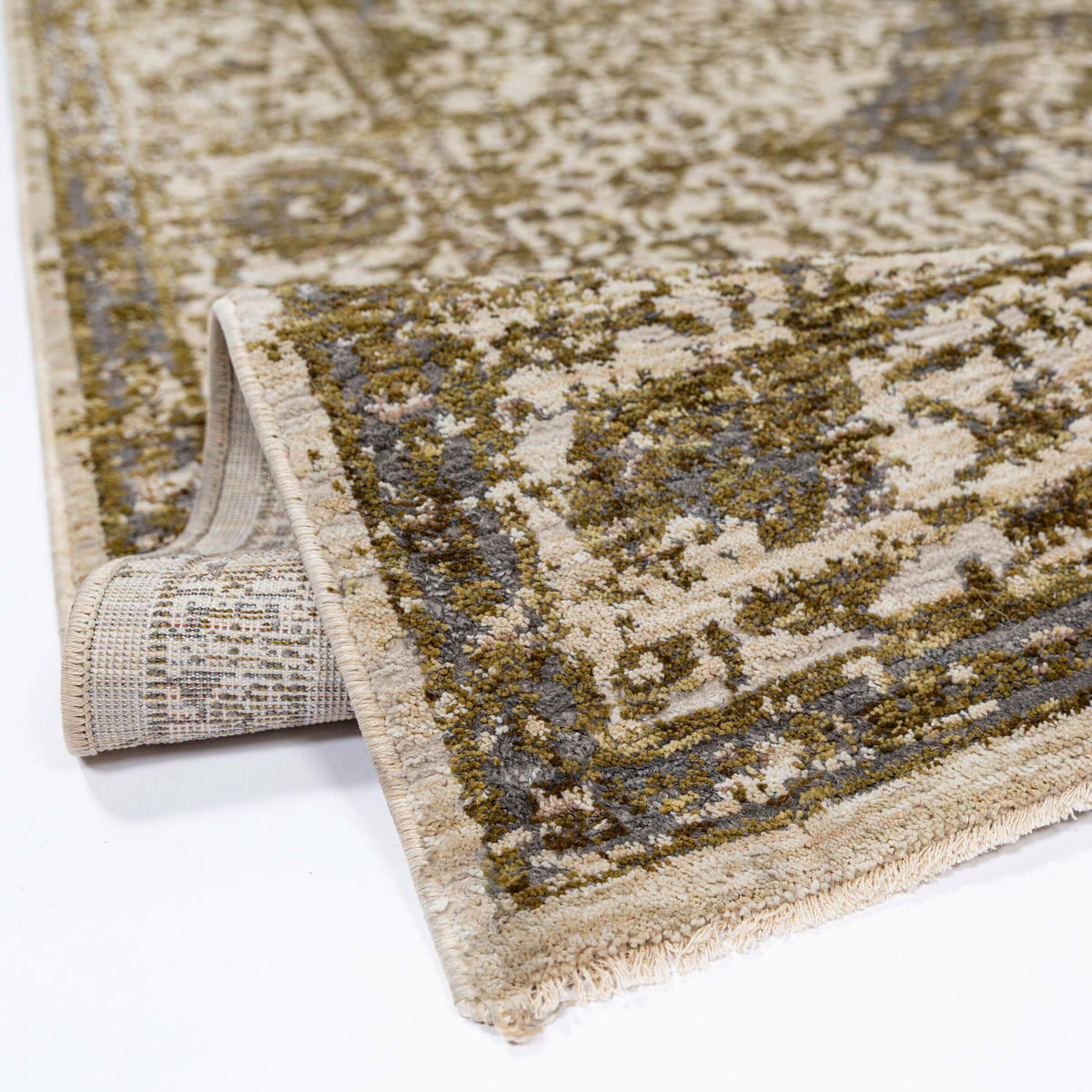 VINTAGE-TEPPICH 160/230 cm Cordelia Grün rechteckig  - Grün, Basics, Kunststoff/Textil (160/230cm) - Flair Rugs