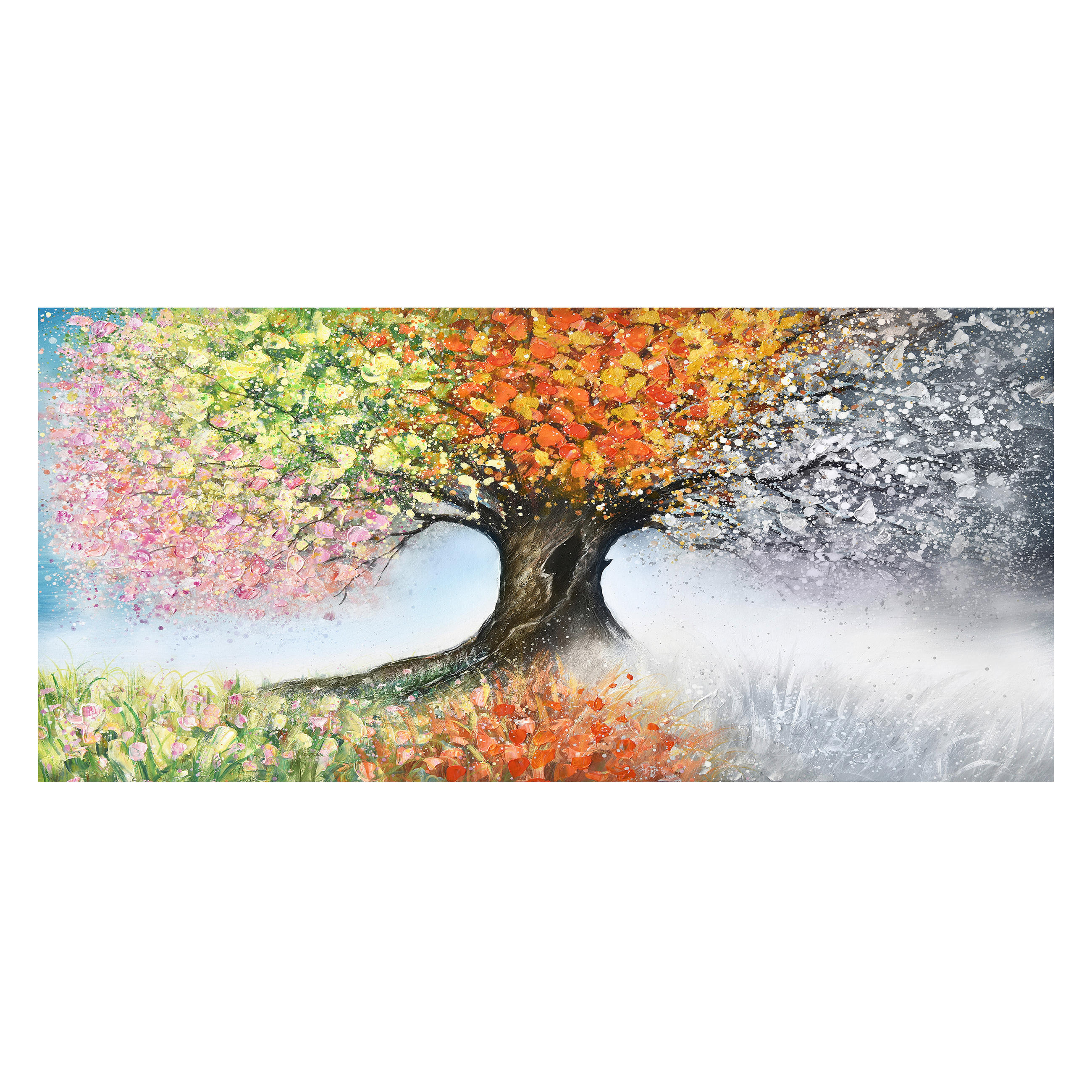 OLJNA SLIKA  150/70 cm   - rdeča/pink, Trend, tekstil/les (150/70cm) - Monee