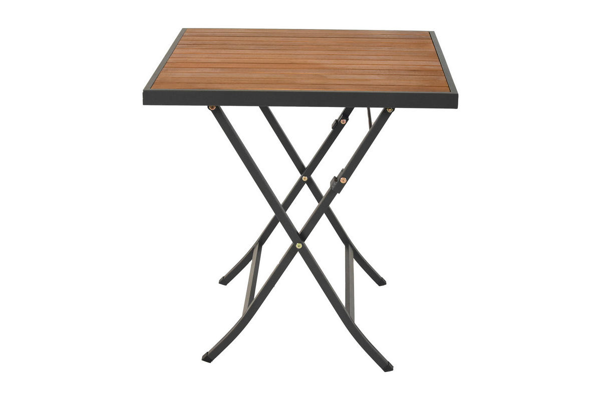 BALKONSET Graphitfarben, Grau 5-teilig  - Graphitfarben/Grau, KONVENTIONELL, Holz/Textil - Gardenson