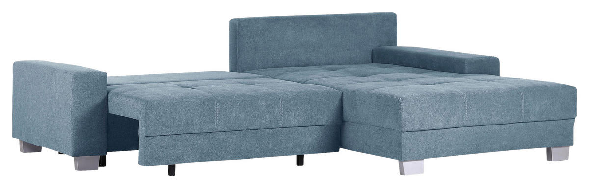 HÖRNSOFFA i flatväv blå  - silver/blå, Klassisk, trä/textil (273/192cm) - MID.YOU