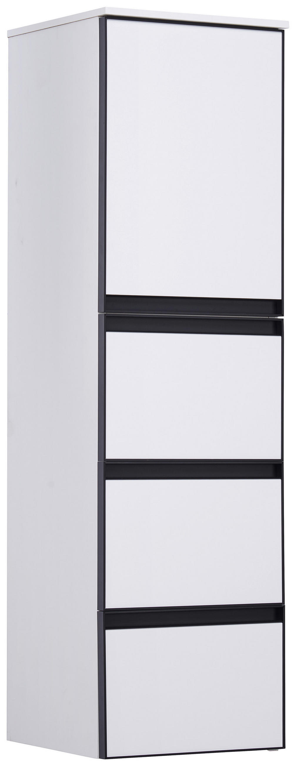 MIDISCHRANK 35/125/37 cm  - Schwarz/Weiß, MODERN, Glas/Holzwerkstoff (35/125/37cm) - Dieter Knoll