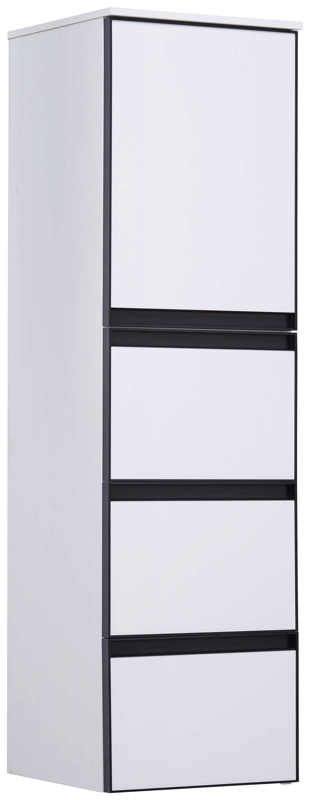 MIDISCHRANK 35/125/37 cm  - Schwarz/Weiß, MODERN, Glas/Holzwerkstoff (35/125/37cm) - Dieter Knoll