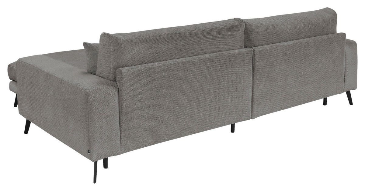 ECKSOFA Grau Webstoff  - Schwarz/Grau, KONVENTIONELL, Textil/Metall (269/195cm) - SetOne by Musterring