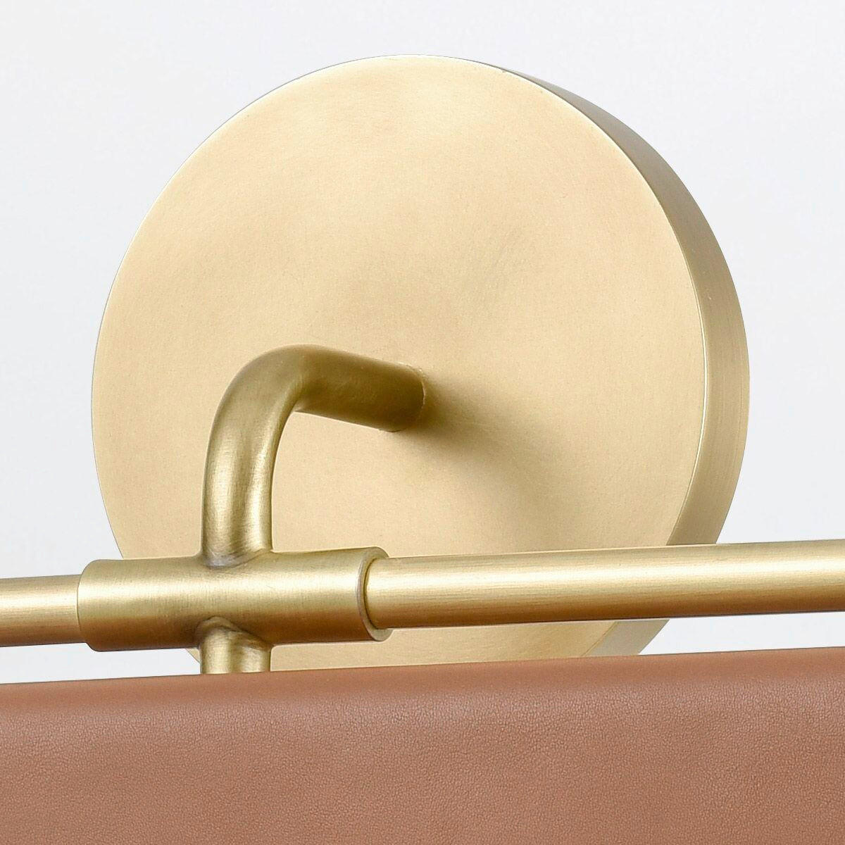 WANDLEUCHTE    - Messingfarben, KONVENTIONELL, Leder/Kunststoff (18,2/50,2/11,4cm) - Elstead Lighting