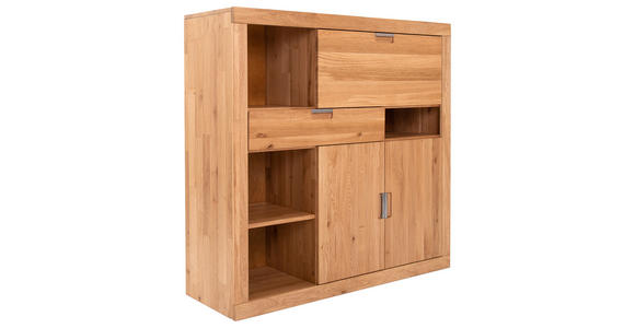 HIGHBOARD  in 132/126/42 cm  - Wildeiche/Alufarben, Natur, Holz (132/126/42cm) - Carryhome