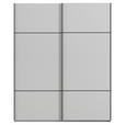 SCHWEBETÜRENSCHRANK 181/223/68 cm 2-türig Grau  - Schwarz/Grau, KONVENTIONELL, Holzwerkstoff/Metall (181/223/68cm) - Novel