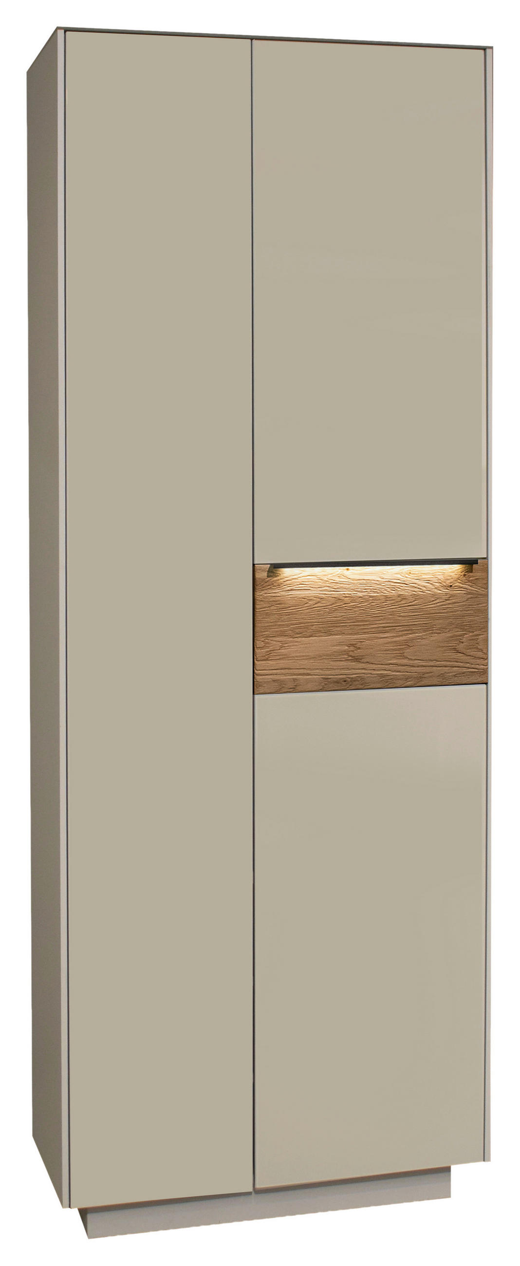 GARDEROBENSCHRANK  in 72/194/32 cm  - Kaschmir/Eichefarben, Design, Glas/Holzwerkstoff (72/194/32cm) - Novel