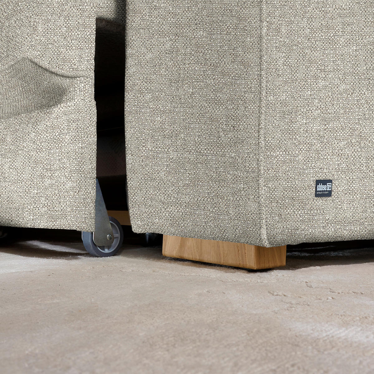 ECKSOFA  in Chenille Hellgrau  206/316 cm  - Eichefarben/Hellgrau, Design, Textil (206/316cm) - Sedda