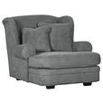 XXL-SESSEL Cord Dunkelgrau    - Dunkelgrau/Beige, Design, Holz/Textil (121/100/140cm) - Ambia Home
