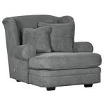 XXL-SESSEL Cord Dunkelgrau    - Dunkelgrau/Beige, Design, Holz/Textil (121/100/140cm) - Ambia Home