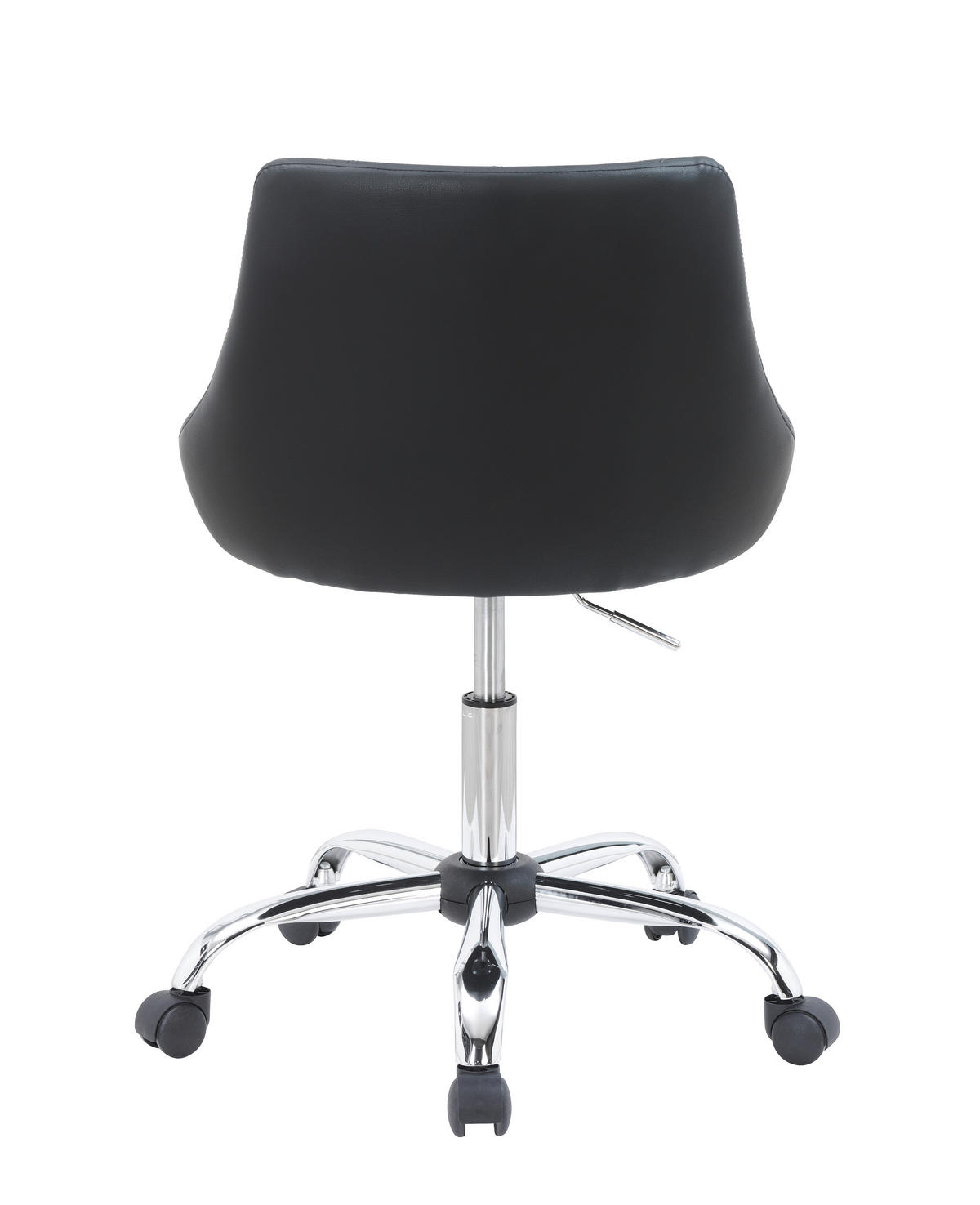 OTOČNÁ ŽIDLE PRO MLÁDEŽ, vzhled kůže, černá, barvy chromu - černá/barvy stříbra, Konvenční, kov/textil (55/78-90/56cm) - Carryhome