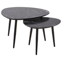 SET KLUB STOLIĆA crna  metal, kamen  - crna, Trend, kamen/metal (74/54/68/52/45/41cm) - Carryhome