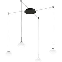 LED-PENDELLEUCHTE Arabella 350/65 cm   - Schwarz/Weiß, Design, Glas/Metall (350/65cm) - Fabas Luce