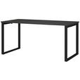SCHREIBTISCH 160/80/75 cm, Graphitfarben, Schwarz, in verschiedenen Holz-Dekoren erhältlich, justierbare Füße  - Graphitfarben/Schwarz, MODERN, Holzwerkstoff/Metall (160/80/75cm) - Novel
