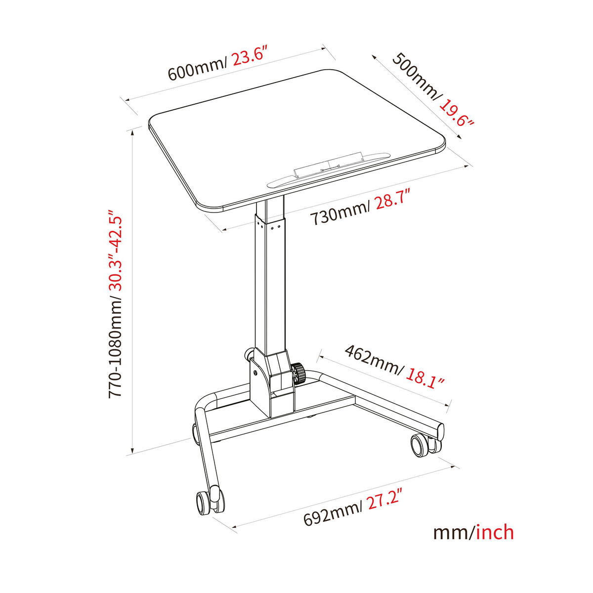 STEHTISCH - Weiß, Basics, Holzwerkstoff/Kunststoff (73/50/77cm) - MID.YOU