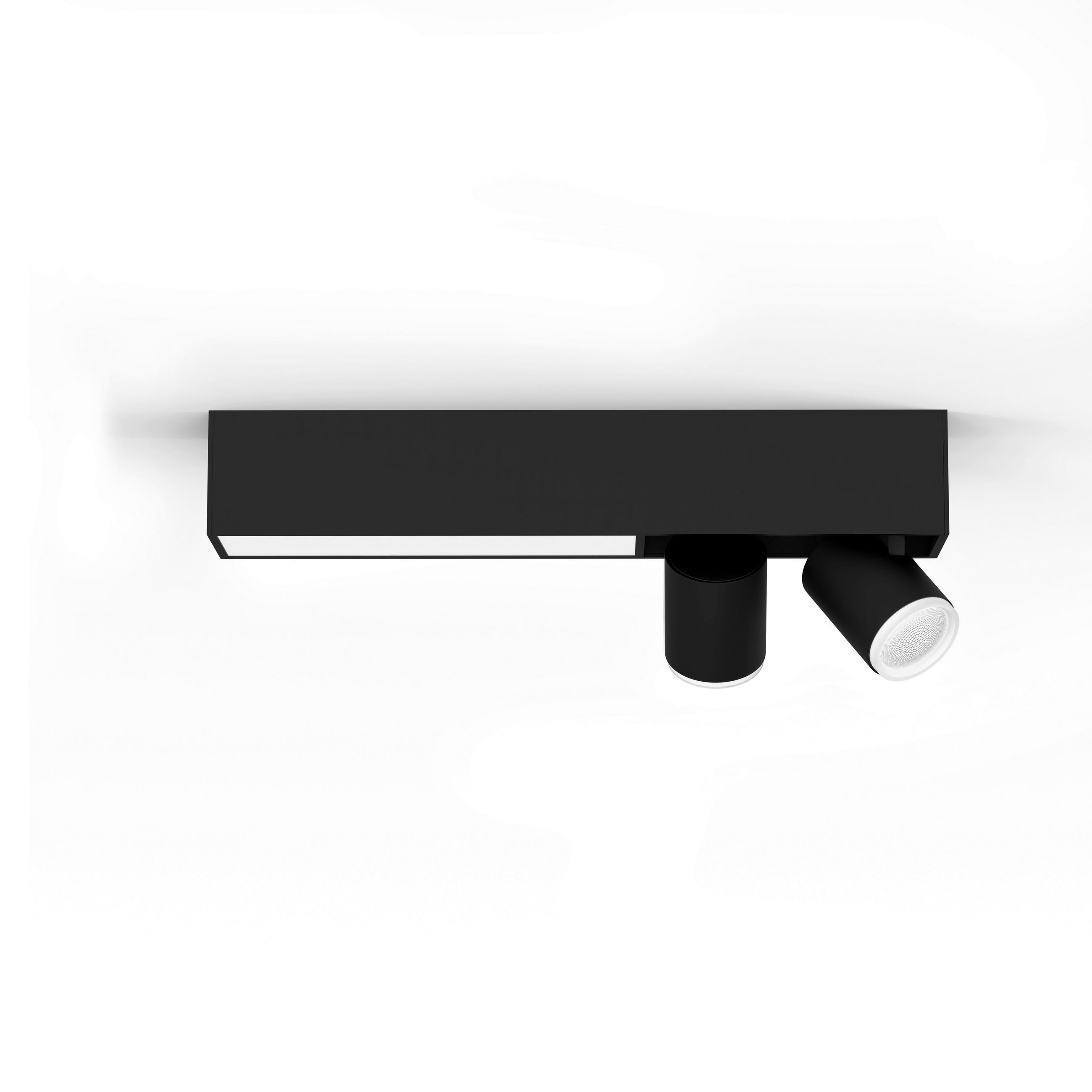 LED-DECKENLEUCHTE Bundle Bridge + Centris 2er Spot  Smart 68,1/27,3/25,8 cm   - Schwarz, Design, Metall (68,1/27,3/25,8cm) - Philips HUE