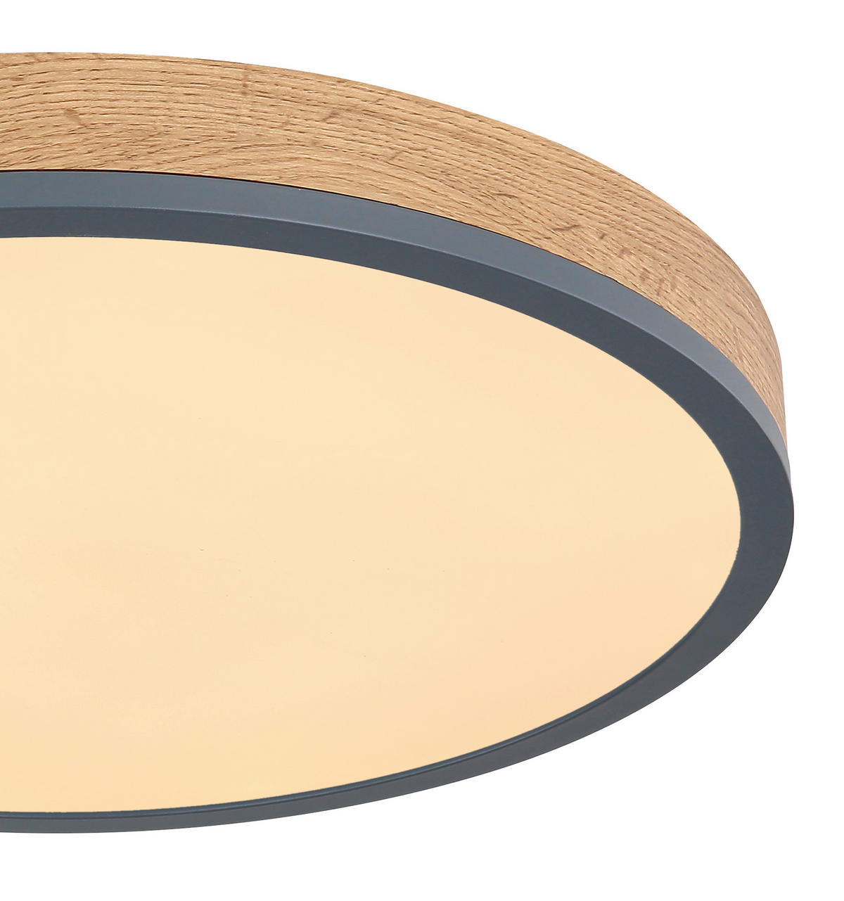 LED-DECKENLEUCHTE DORO 45/8,5 cm   - Dunkelbraun/Opal, KONVENTIONELL, Holzwerkstoff/Kunststoff (45/8,5cm) - Globo