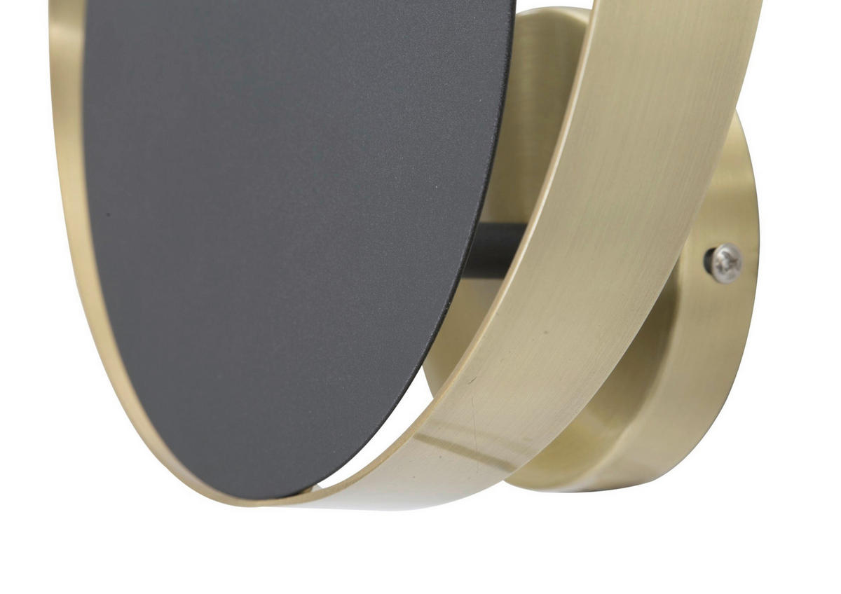 WANDLEUCHTE 25/25/8 cm  - Goldfarben/Schwarz, Trend, Metall (25/25/8cm) - Mauro Ferretti