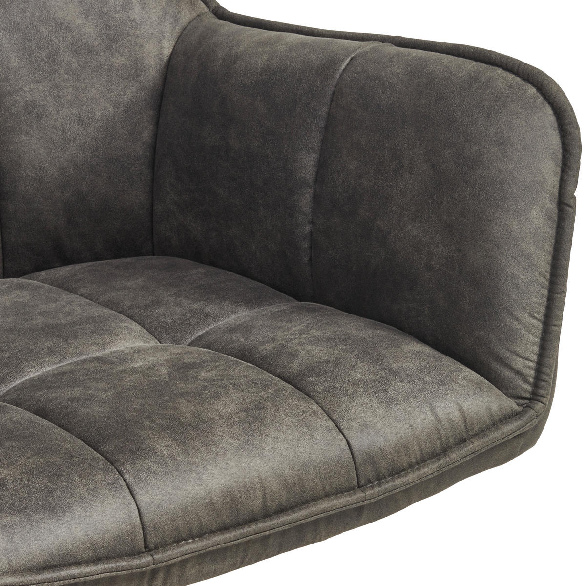 ARMLEHNSTUHL  Sitzfläche 360° drehbar, inklusive Armlehnen Webstoff  - Eichefarben/Grau, Basics, Holz/Textil (61/85/63cm) - MID.YOU