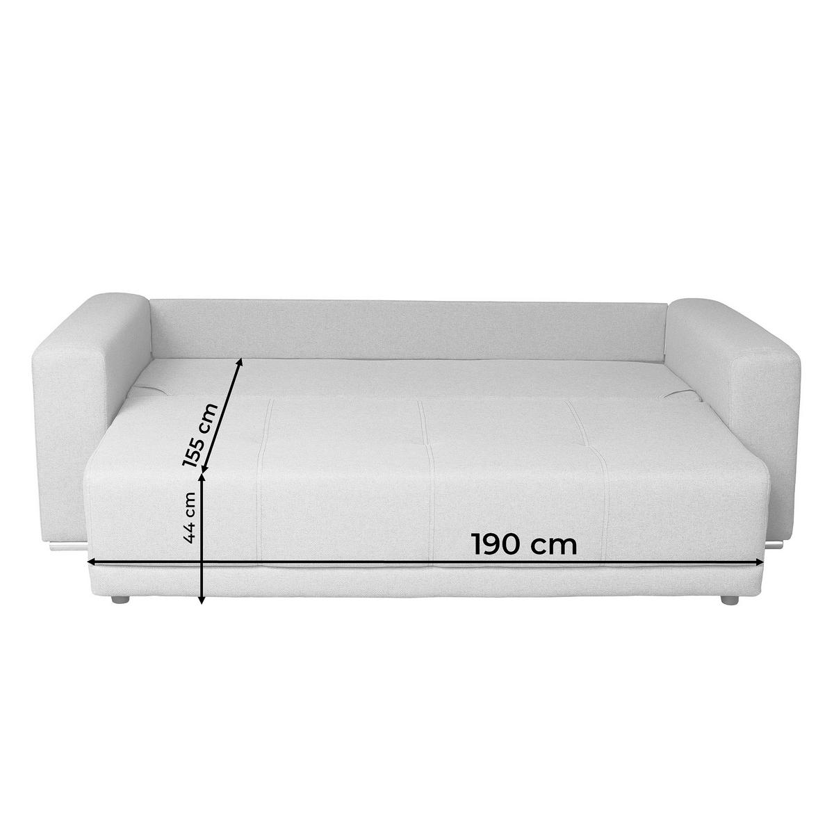 SCHLAFSOFA in Struktur Beige  - Chromfarben/Beige, Design, Kunststoff/Textil (238/77/108cm) - P & B