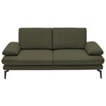 2,5-SITZER  in Echtleder Grün   - Schwarz/Grün, Design, Leder/Metall (196/86/104cm) - Dieter Knoll