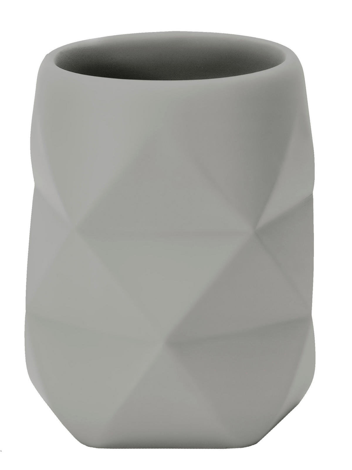 ZAHNPUTZBECHER CRACKLE  - Platinfarben, Design, Kunststoff (8/10cm) - Kleine Wolke