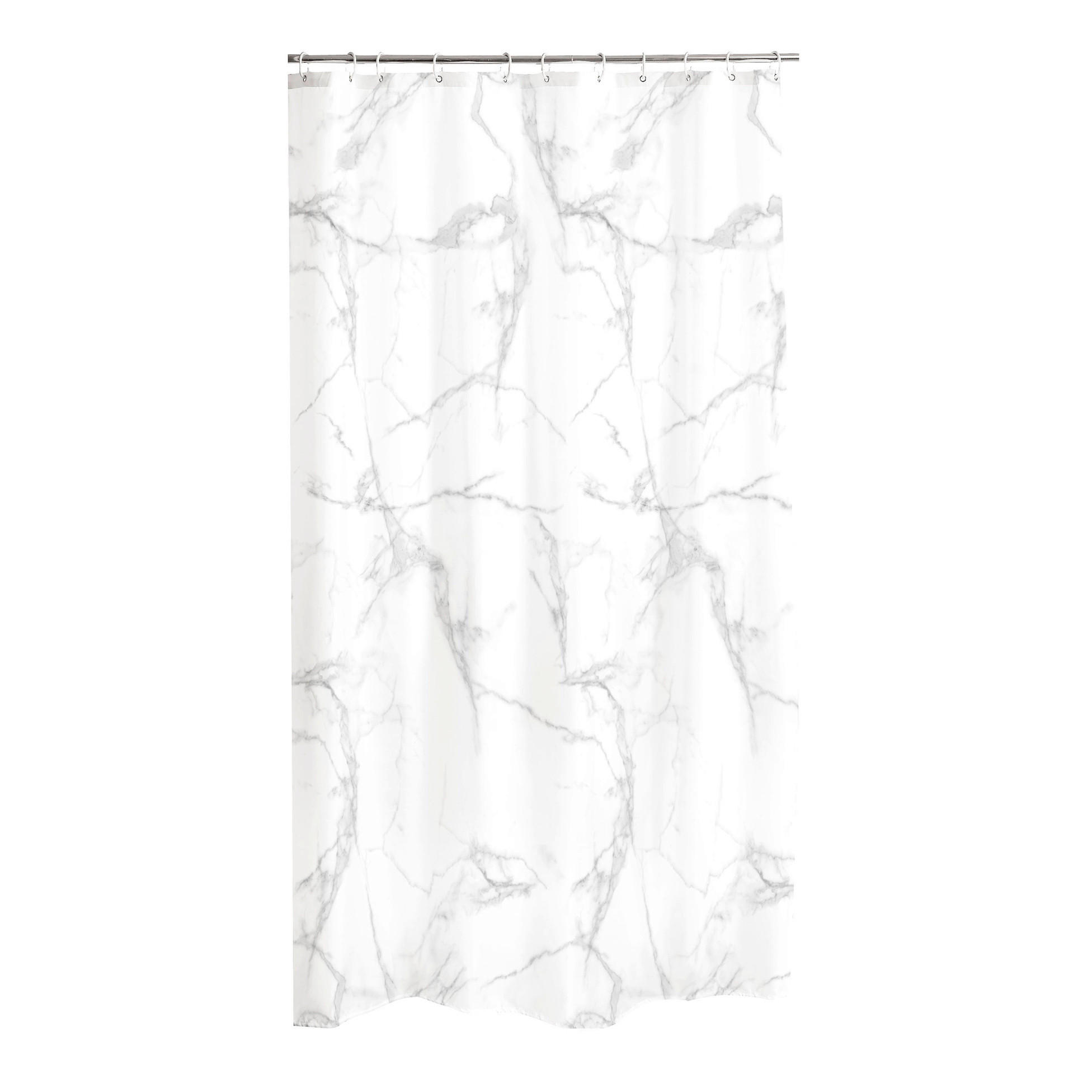 KOPALNIŠKA ZAVESA  MARBLE   180/200 cm          bela  - bela, Basics, umetna masa (180/200cm) - Homeware