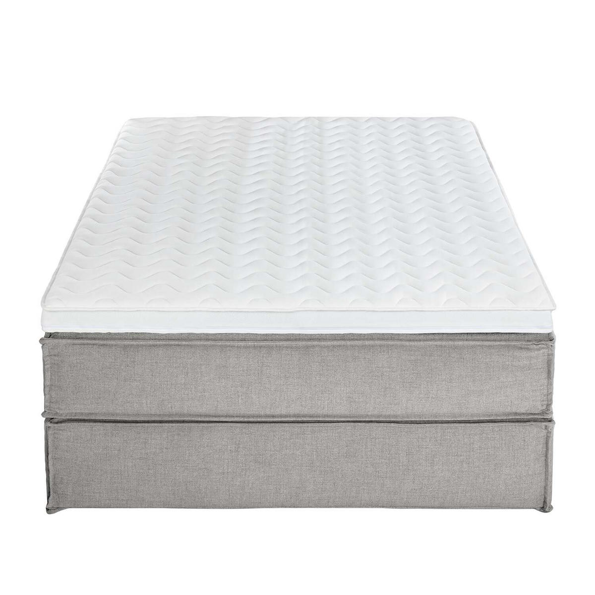 BOXSPRINGBETT 140/200 cm  in Hellgrau  - Hellgrau/Schwarz, Design, Textil (140/200cm) - home24