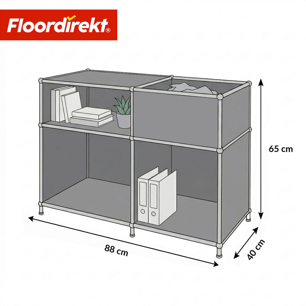 SIDEBOARD Concept Epure MK-030 88/65/40 cm  - Grau, Basics, Metall (88/65/40cm) - Floordirekt