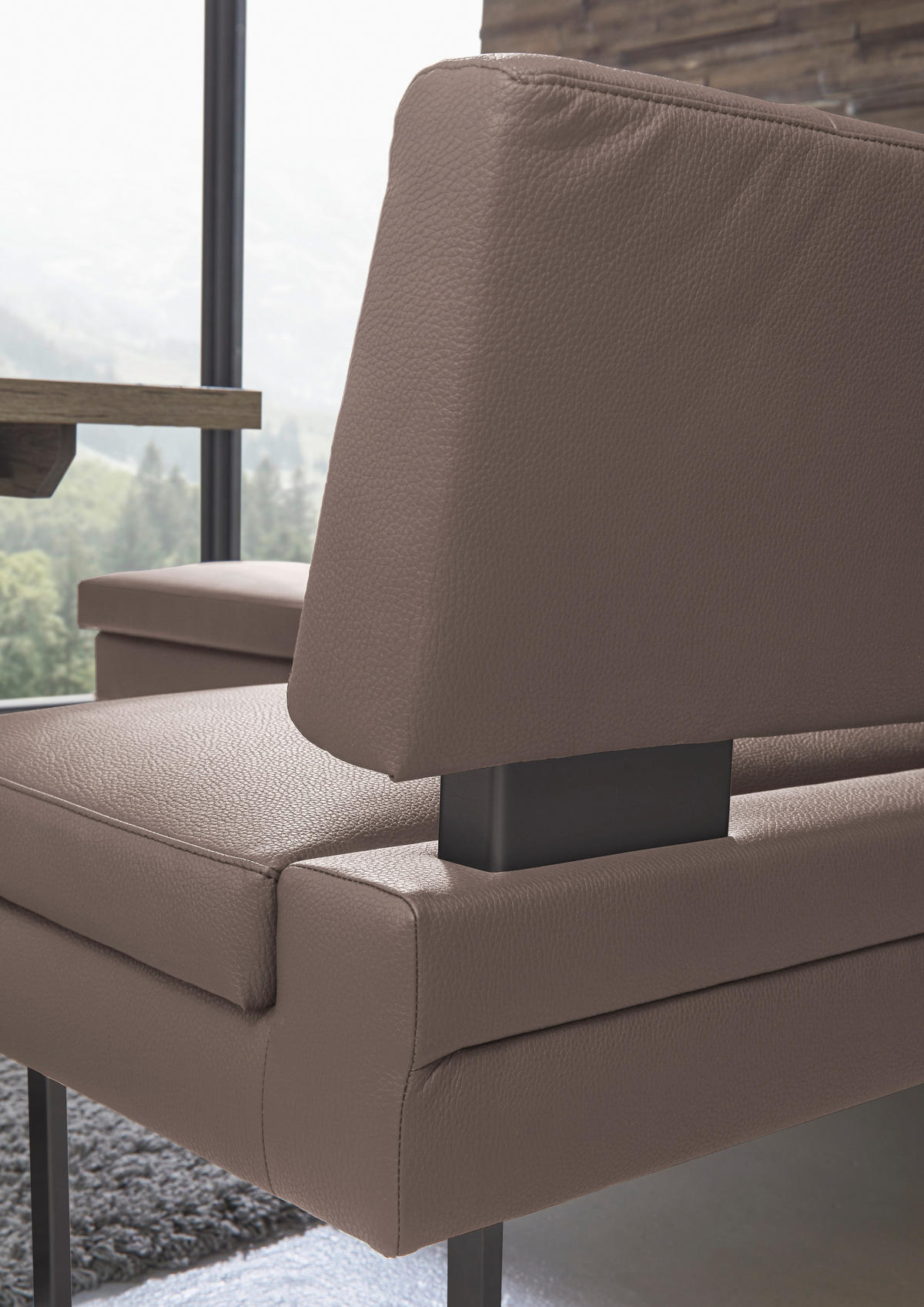 ECKBANK 200/158 cm Mikrofaser Braun   - Schwarz/Braun, Design, Textil/Metall (200/158cm) - Dieter Knoll