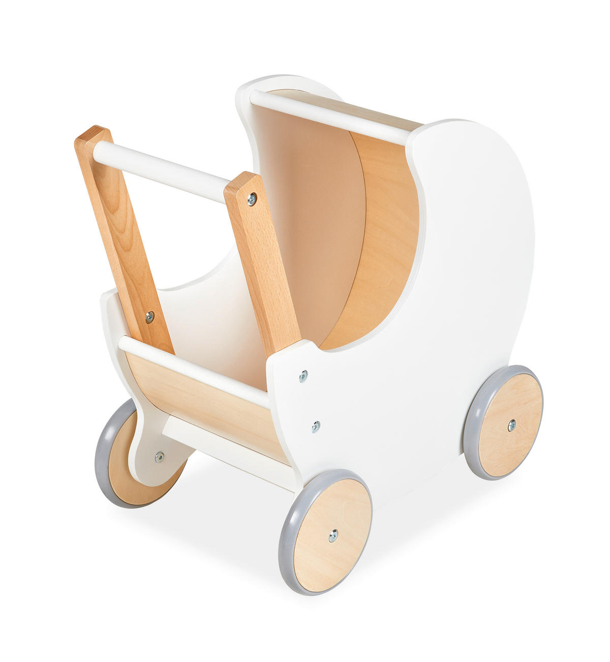 KOČÍK PRE BÁBIKY - biela/prírodná farba, Trend, drevo (46/27/44cm) - My Baby Lou