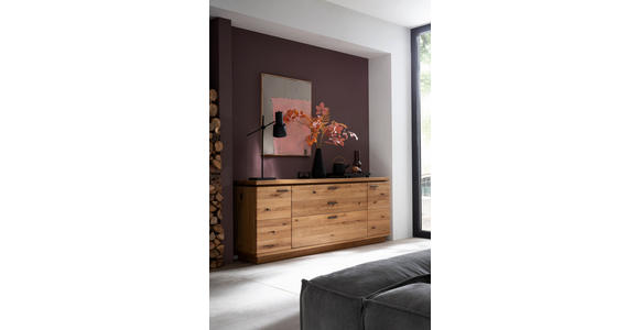 SIDEBOARD 210/84/44 cm  - Eichefarben/Anthrazit, Natur, Holz/Holzwerkstoff (210/84/44cm) - Linea Natura