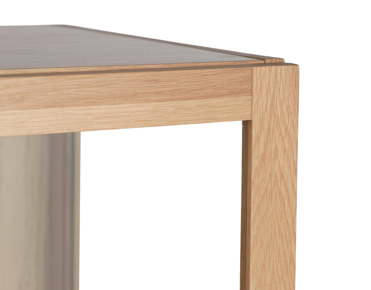 VITRINE in massiv, teilmassiv Eiche Eichefarben  - Eichefarben, Basics, Glas/Holz (90/190/40cm) - Boxxx
