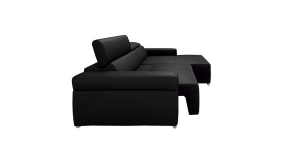 ECKSOFA DUA in Echtleder Schwarz  293/170 cm  - Chromfarben/Schwarz, Design, Leder/Metall (293/170cm) - Novel