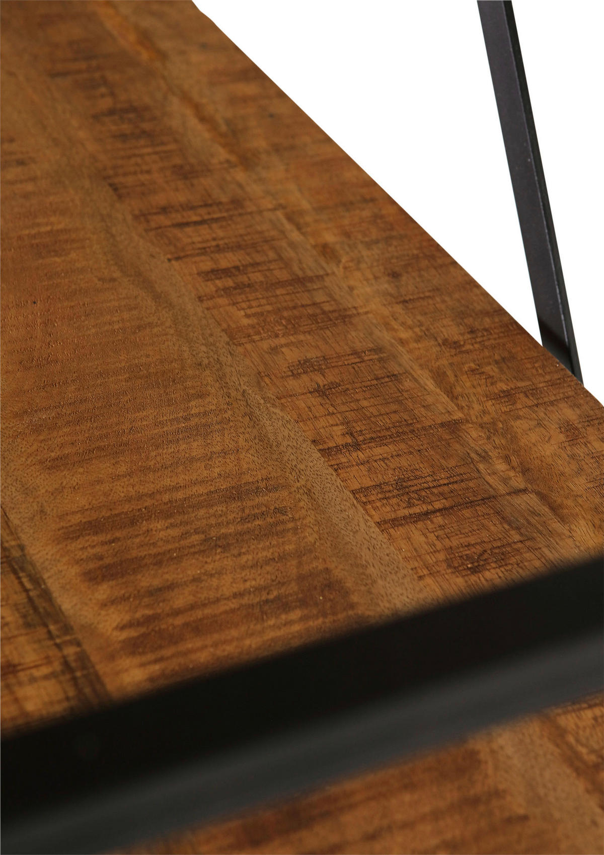 BÜCHERWAND Mangoholz massiv Naturfarben, Schwarz  - Schwarz/Naturfarben, KONVENTIONELL, Holz/Metall (127/210/45cm) - Landscape