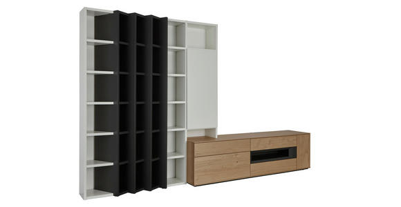 WOHNWAND in Anthrazit, Eichefarben, Weiß - Eichefarben/Anthrazit, Design, Holz/Holzwerkstoff (341/215/47cm) - Dieter Knoll