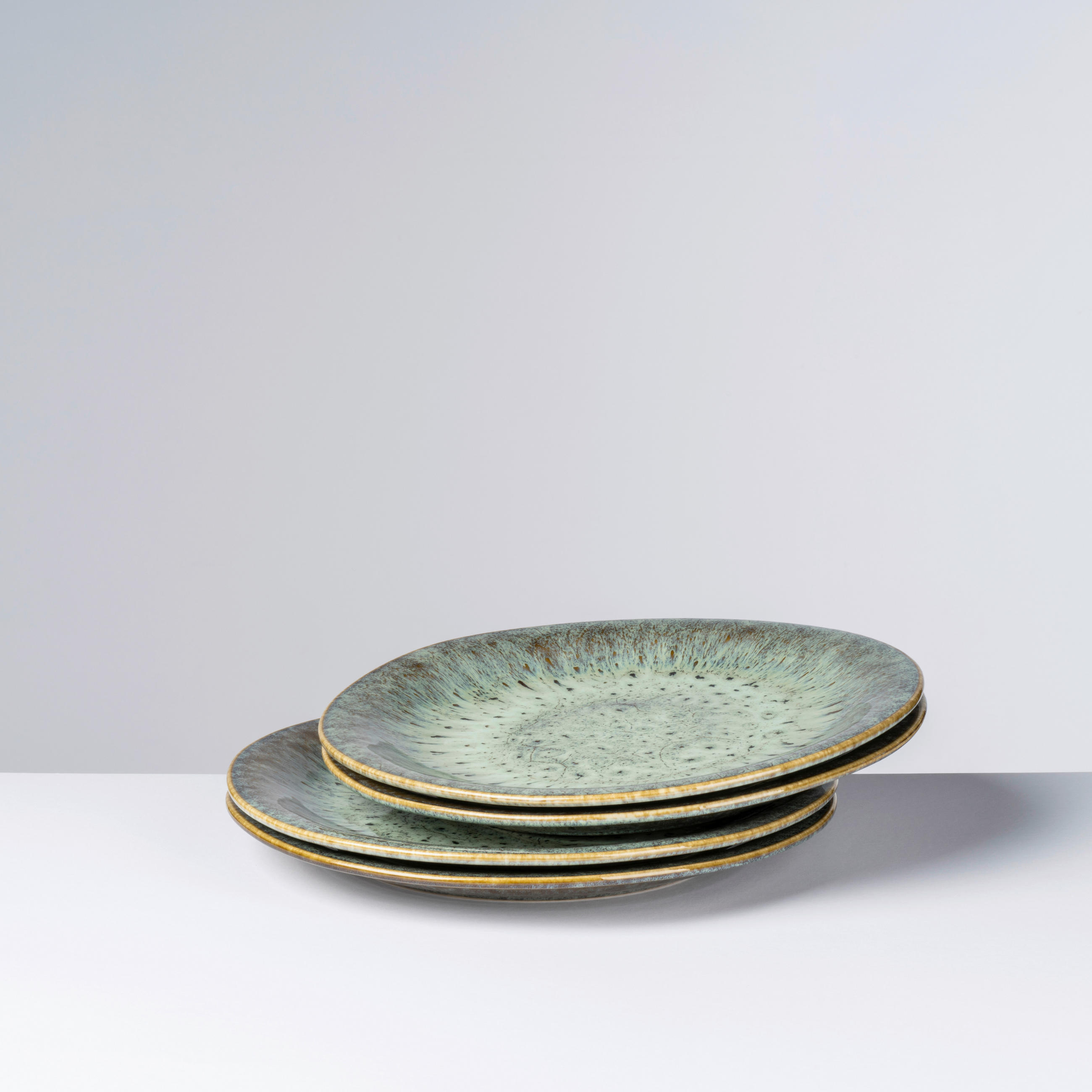 SPEISETELLERSET Braun, Grün 27/3 cm FLUSSUFER  - Braun/Grün, Basics, Keramik (27/3cm) - Gipfelstück