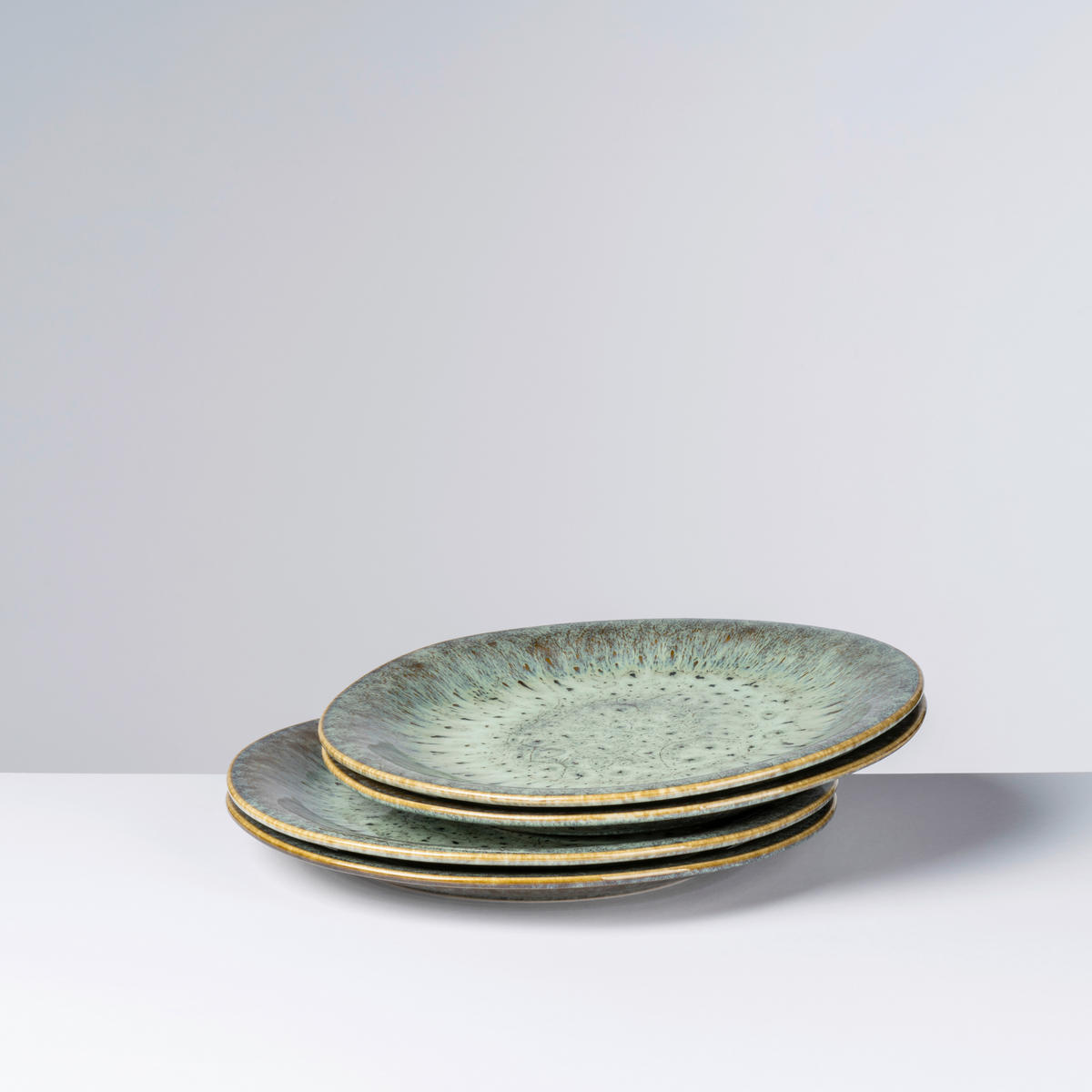 SPEISETELLERSET Braun, Grün 27/3 cm FLUSSUFER  - Braun/Grün, Basics, Keramik (27/3cm) - Gipfelstück