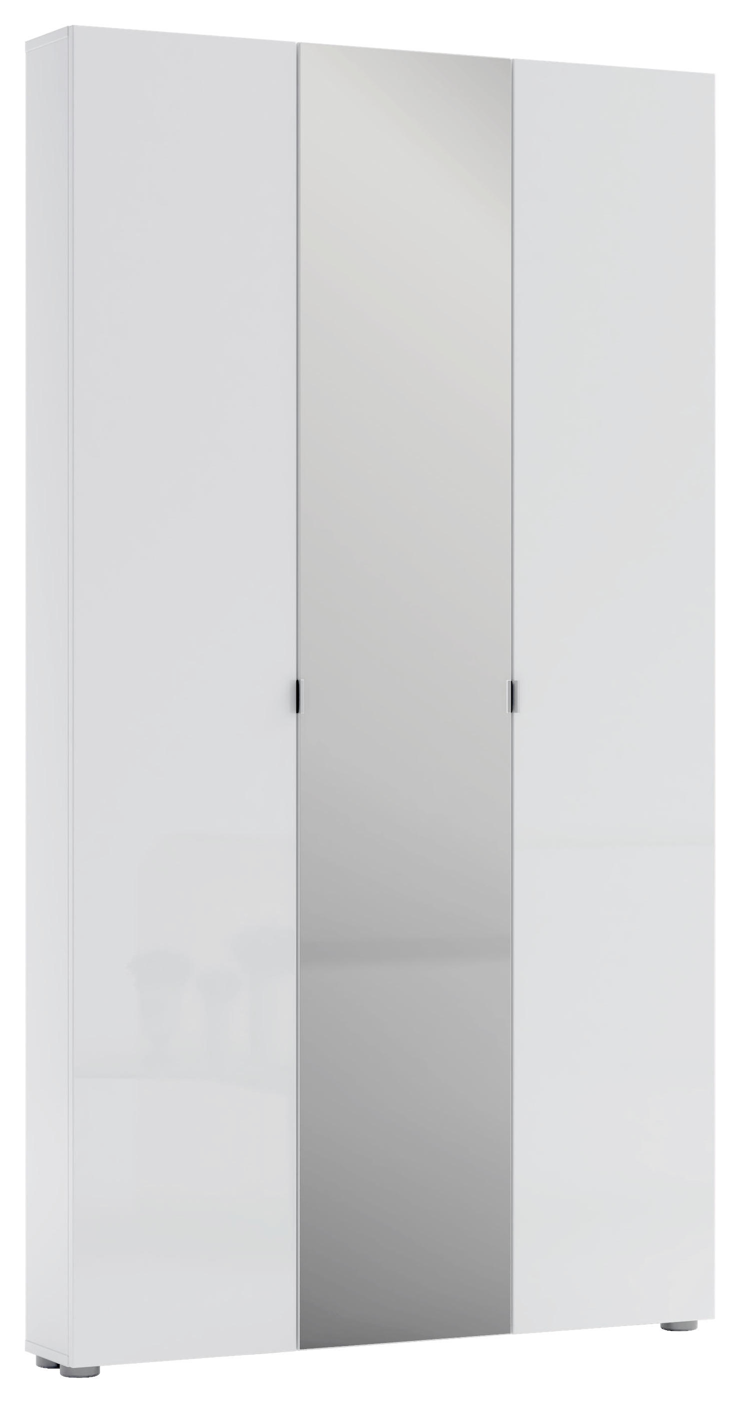 SCHUHSCHRANK Weiß  - Schwarz/Weiß, Design, Glas/Holzwerkstoff (110/200/19cm) - Xora