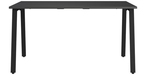 SCHREIBTISCH 140/80/75 cm, Graphitfarben, Schwarz, in verschiedenen Holz-Dekoren erhältlich, justierbare Füße  - Graphitfarben/Schwarz, MODERN, Holzwerkstoff/Metall (140/80/75cm) - Novel