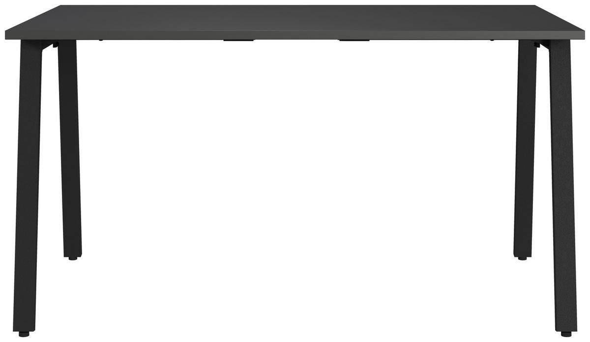 SCHREIBTISCH 140/80/75 cm, Graphitfarben, Schwarz, in verschiedenen Holz-Dekoren erhältlich, justierbare Füße  - Graphitfarben/Schwarz, MODERN, Holzwerkstoff/Metall (140/80/75cm) - Novel