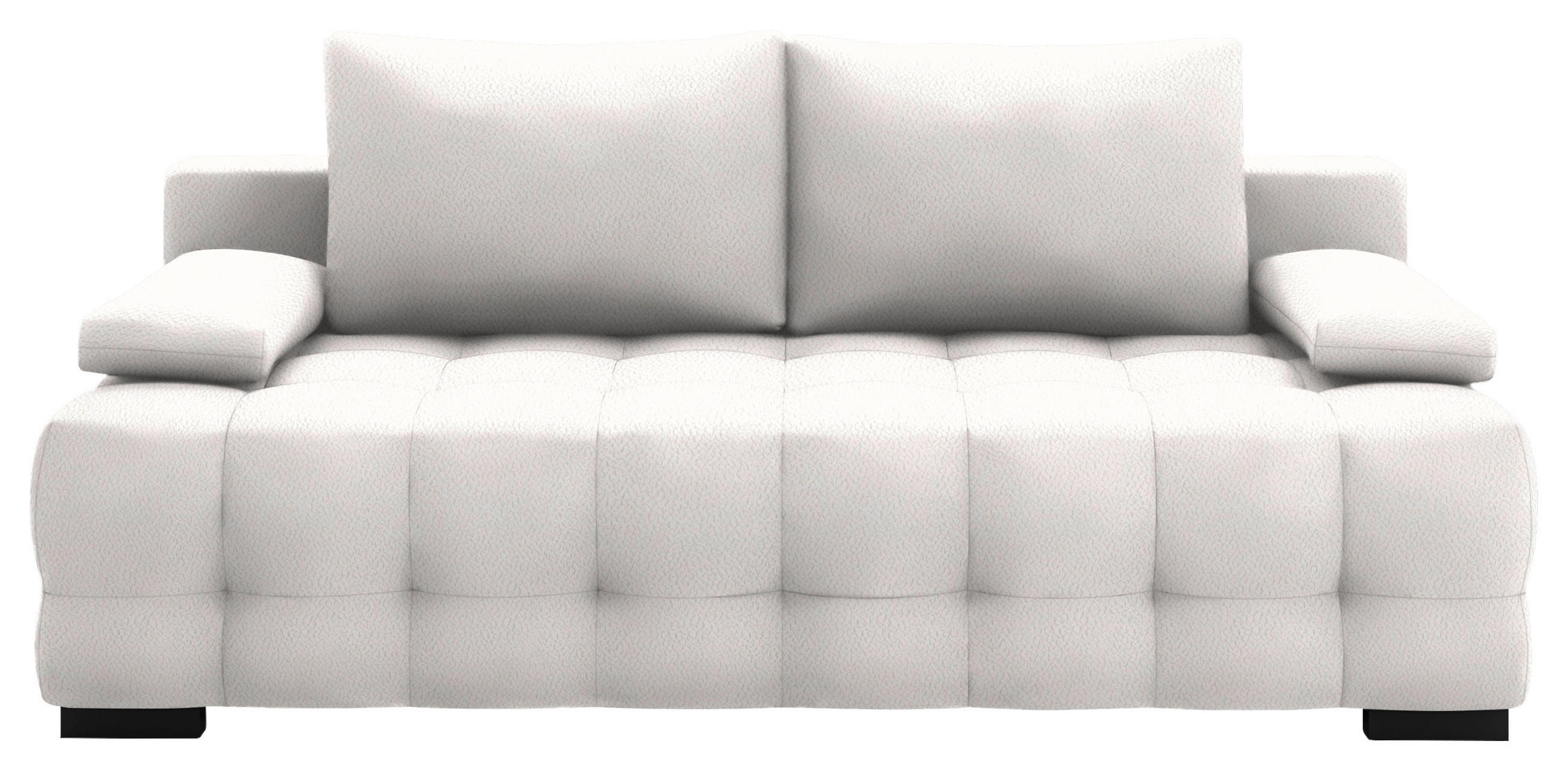SCHLAFSOFA in Chenille, Plüsch Creme  - Creme/Schwarz, KONVENTIONELL, Kunststoff/Textil (209/96/100cm) - Stylife